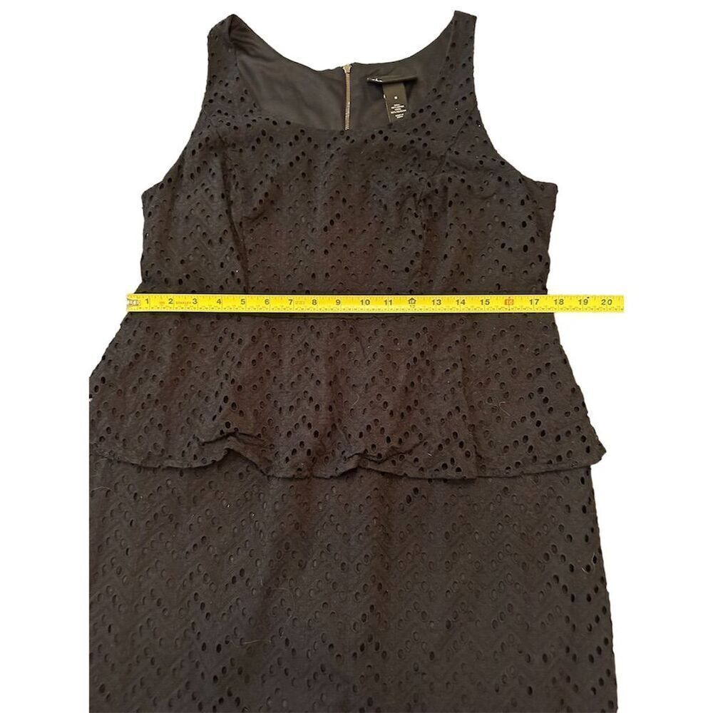Lane Bryant Women's Size 16 Black Eyelet Peplum Knee Length Dress - Picture 5 of 10